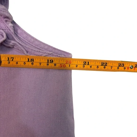 SSYS the Lable Purple Cotton Denim Button Front Ruffle Sleeveless Top Size Small - Picture 11 of 13